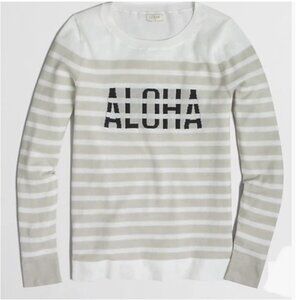 J.Crew ALOHA Long Sleeve Lightweight Crew Neck Striped Sweater, Size Small, EUC